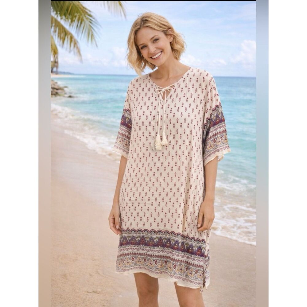 Tunic Tasseled Tie Tunic Dress XL